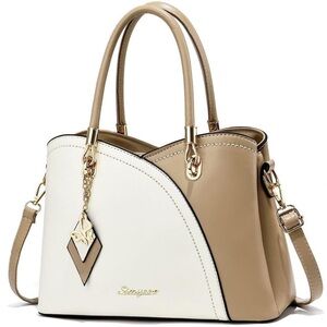 Ladies' Structured Satchel Messenger Bag with Top Handle